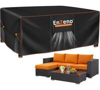 Enzeno Housse Salon de Jardin Exterieur,200x100x74cm Bache Table Exterieur | Housse Table de Jardin Avec Évent,420D Oxford Tissu,Coupe-Vent Imperméable Résistant au Froid,Plusieurs Tailles Disponibles