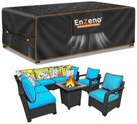 Enzeno Housse Table de Jardin,Bâche Protection Salon Extérieur,160x100x74cm | Housses pour Mobilier 420D Tissu Oxford Imperméable Anti-UV Coupe-vent Indéchirable avec Aérations et Boucles de Fixation