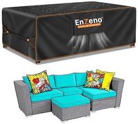 Enzeno Housse Table de Jardin,Bâche Protection Salon Extérieur,200x150x74cm | Housses pour Mobilier 420D Tissu Oxford Imperméable Anti-UV Coupe-vent Indéchirable avec Aérations et Boucles de Fixation