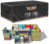 Enzeno Housse Table de Jardin,Bâche Protection Salon Extérieur,250x150x90cm | Housses pour Mobilier 420D Tissu Oxford Imperméable Anti-UV Coupe-vent Indéchirable avec Aérations et Boucles de Fixation