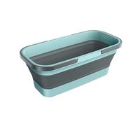 Eoixuqba Seau Pliable en Silicone, 46x22.5x18cm Seau Pliable Rectangulaire, Seaus À Franges Pliables avec Poignées, Bassine Pliante Portable pour Camping Pêche Lavage De Voiture Nettoyage De Meubles