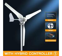 Éolienne 24V 2000W avec contrôleur hybride MPPT - Éolienne horizontale pour usage domestique et hors réseau