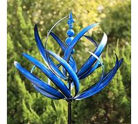 Éolienne de jardin en métal - Sculptures de vent d'extérieur avec piquet pour cour, balcon, terrasse, porche et jardin