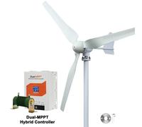 Éolienne domestique - Générateur d'éolienne - Système d'énergie éolienne de 5000W - Régulateur hybride éolien-solaire - Système 24V avec sortie AC 12/24V - Fonctionnement silencieux - Contrôleur DMPPT