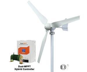 Éolienne domestique - Générateur d'éolienne - Système d'énergie éolienne de 5000W - Régulateur hybride éolien-solaire - Système 24V avec sortie AC 12/24V - Fonctionnement silencieux - Contrôleur DMPPT