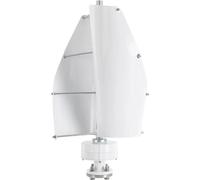 Eolienne - Générateur de vent à axe vertical - 1 kW - 12 V - Avec régulateur de charge - Kit de montage - Blanc