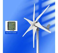 Éolienne - S6-4000 - 4000 W - 12 V - 6 pales - Régulateur Free Control - Vitesse de démarrage : 1,5 m/s - Alliage d'aluminium - Blanc