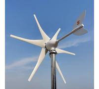 Éolienne - S6-4000 - 4000 W - Régulateur hybride 48 V - 6 pales - Vitesse de démarrage 1,5 m/s - Axe horizontal - Blanc