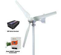 Éolienne - SM3-5000. Générateur éolien horizontal - 5000 W - 24 V - 3 pales - Fonctionnement silencieux - Avec système d'onduleur