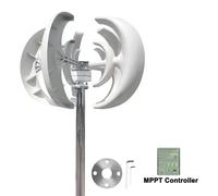 Éolienne verticale 3000W - Générateur d'éolienne 12V - Faible niveau sonore - Arbre en acier inoxydable - Pour systèmes éolien-solaires autonomes - Sans base de montage - Contrôleur d'éolienne 12V