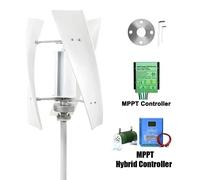 Éolienne verticale 3000W - Générateur éolien hors réseau - Système 48V - Avec régulateur de charge hybride éolien-solaire - Faible niveau sonore
