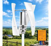 Éolienne verticale 6000 W, 12 V, 24 V, 48 V, 220 V, montage facile (12 V) | Générateur éolien silencieux avec contrôleur intelligent et design hélix pour maison, bateau, camping-car et éclairage