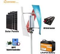 Éolienne verticale AS 3000W 48V - Générateur d'énergie durable avec panneau solaire