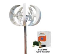 Éolienne verticale de 3000W - 24V, générateur éolien avec contrôleur hybride DMPPT, faible vitesse de démarrage, fonctionnement silencieux, hors réseau, arbre en acier inoxydable