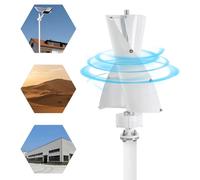 Éolienne verticale - Générateur éolien 24 V - 100 W max. - IP67 - Portable - Pour la maison et le camping-car - Argent