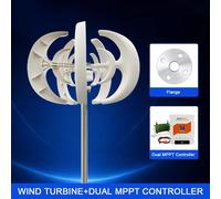 Éolienne verticale - SR-5000 - Générateur éolien - 12 V - 5000 W - 5 pales - Faible bruit - Vitesse de vent de démarrage : 1,5 m/s - Contrôleur performant