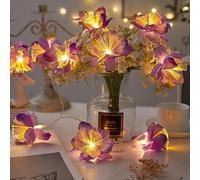 EONANT Fibre Optique Guirlande de Fleurs, Guirlande Lumineuse LED Fée Électrique pour Intérieur et Extérieur, Mariage, Noël, Jardin, Décoration de Fête (Violet, 19.6 pi 40 LED)