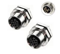 Eonvic Lot de 2 douilles M12 5 broches femelles A Code Aviation Montage sur panneau 12 mm Connecteur circulaire industriel IP67 étanche pour capteurs automates et équipements d'automatisation