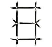 Eopocdor Attache Drap Housse,Tendeur Drap Housse Élastique Draps avec Clip Drap - Housse antidérapant, Support de literie élastique réglable pour Montage Facile sur la Housse de Matelas (Noir)