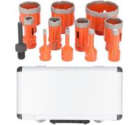 Eosnow Kit de scie cloche, 68 50 45 35 28 25 20 12 10 8 6 mm, ouvre-trou diamanté M14, avec tige hexagonale, pour carrelage, marbr