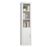 EOSVALO Bibliothèque étroite à 6 niveaux avec porte, blanche | Étagère haute avec étagères ouvertes, 35 × 25 × 153 cm, pour salon, bureau et salle à manger