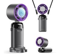 Eouyt Mini ventilateur turbo portatif avec glacière réfrigérante, puissant 21000 tr/min, vitesse réglable de 1 à 199, jusqu'à 14 heures de refroidissement, rechargeab, Gris