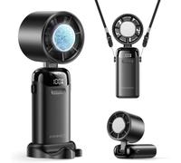 Eouyt Mini ventilateur turbo portatif avec glacière réfrigérante, puissant 21000 tr/min, vitesse réglable de 1 à 199, jusqu'à 14 heures de refroidissement, rechargeab, Noir