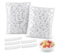 Eowppue Sacs de Conservation Alimentaires élastiques, Lot de 200 | Housses PE réutilisables avec bande extensible jusqu'à 36 cm pour bols, plats, fruits, légumes et restes