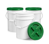 ePackageSupply Lot de 3 seaux de 18 litres - Seau de qualité alimentaire avec couvercle hermétique à visser, sans BPA, plastique HDPE robuste de 90 mm, rangement en vrac, récipient durable, fabriqué