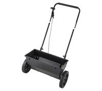 Épandeur à pousser, capacité de 50 lb, épandeur à chute avec grille de trémie, largeur d'épandage de 18 pouces et 30 réglages, pneus tout-terrain de 10 pouces, épandeurs de jardin et de pelouse pour s