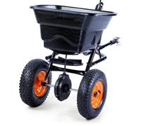 FUXTEC Epandeur FX-GS36S - 36Kg | 3,65m de largeur d'épandage | pour grandes surfaces | Epandeur de sel avec roues 12x3 pouces | Epandeur de semences | Epandeur manuel