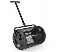 Épandeur de compost COSTWAY 77 L, épandeur de tourbe avec poignée en T réglable en hauteur et panier en filet, Ø 40 x 61 cm, épandeur d'engrais, épandeur de jardin, épandeur manuel (noir)