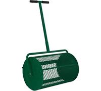 Épandeur de compost de 66 cm, épandeur de semences, épandeur de terreau, épandeur de mousse, épandeur de jardin, épandeur d'engrais, chariot avec poignée en T, pour jardin et pelouse, en acier, avec m