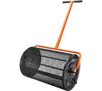 Epandeur de compost en acier Epandeur de tourbe 1.27x2cm Panier à mailles Epandeur de gazon Longueur du manche réglable de 62 à 67.5cm 61cm Panier à mailles en métal Idéal pour les engrais tels que le
