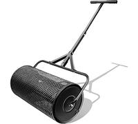 Épandeur de Compost, Épandeur de Graines, Épandeur de Fumier, Rouleau de Jardin Polyvalent pour Casser la Tourbe Grumeleuse et Épandre Le Compost, Manche Réglable, Construction Métallique, Noir