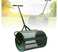 Épandeur de compost, rouleau de terre supérieure avec poignée en T réglable, maille métallique légère pour cour, pelouse, jardin