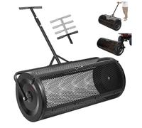 Épandeur de compost VEVOR 204 L, épandeur de tourbe de 112 cm avec poignée coulissante/de traction, épandeur de tourbe et de mousse réglable en hauteur sur 4 positions, chariot à compost en acier ther