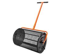 Épandeur de compost VEVOR en acier, épandeur de mousse de tourbe, panier en treillis de 1,27 x 2 cm, épandeur pour jardin et pelouse, longueur de poignée réglable de 62 à 67,5 cm, panier en treillis m