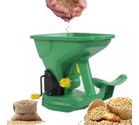 Épandeur de graines de gazon portable rotatif de 1,5 L avec 5 réglages de vitesse pour une distribution uniforme d'engrais dans les jardins et les petites fermes