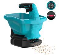 Épandeur de graines sans fil - Épandeur d'engrais manuel - 18 V - 3,3 l - Dosage variable à 6 niveaux - Réglage à 8 niveaux - Sans batterie - Bleu