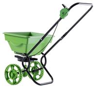 Épandeur de jardin - Épandeur de graines et d'engrais sur roues - Manuel - Capacité de 15 l - Plastique - Vert