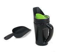 Épandeur de jardin portable pour l'entretien de la pelouse, dispositif d'épandage du sel d'engrais réglable avec bouchon rotatif et contrôle du débit, outil léger et ergonomique pour semis de légumes