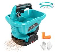 Épandeur d'engrais compatible avec batterie Makita 18 V, épandeur avec réservoir de 3,8 l, réglage de la vitesse de rotation à 6 niveaux, largeur de coupe maximale 5 m, angle de diffusion de 140 °