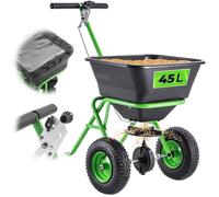 Épandeur KADAX 45 L avec roues, épandeur d'engrais pour semences de gazon, engrais pour gazon, chaux pour gazon et sel de déneigement, épandeur de sel, épandeur de semences pour l'entretien du gazon e