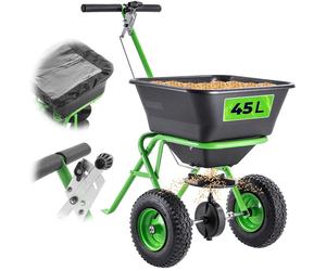 Épandeur KADAX 45 L avec roues, épandeur d'engrais pour semences de gazon, engrais pour gazon, chaux pour gazon et sel de déneigement, épandeur de sel, épandeur de semences pour l'entretien du gazon e