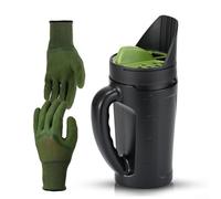 Épandeur manuel pour gazon, légumes, semis, neige, sel et application en piscine sans source d'alimentation (vert avec gants)