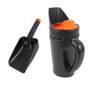 Épandeur manuel pour pelouse, légumes, semis, neige, sel et application de piscine sans source d'alimentation (truelle carrée orange)