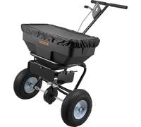 Épandeur VEVOR, capacité 59 kg, épandeur d'engrais, largeur d'épandage 0-3,66 m, épandeur de semences avec pneus de 33 cm, débit réglable, épandeur centrifuge pour engrais, semences et sel de déneigem