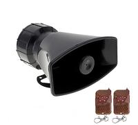 ePathChina 7 Sons Fort Avertissement de Voiture Alarme Police feu sirène klaxon Haut-Parleur avec télécommande Marron 12 V 100 W (2 x télécommande)