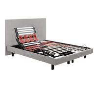 Sommier Electrique 2 x 80 x 200 Escapade Relax 1620D + Tête de lit gris clair